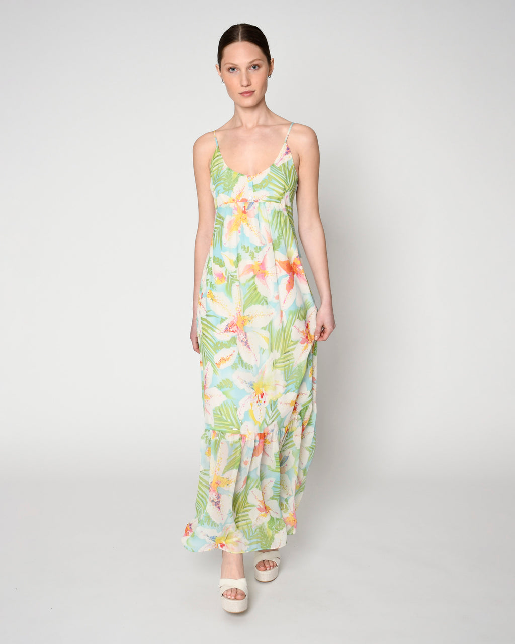 Upcycled Tropical Print Maxi | Nicole ...